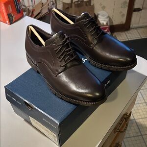 Cole Haan Men's Chocolate Brown Leather Oxfords size 8 NIB NWT